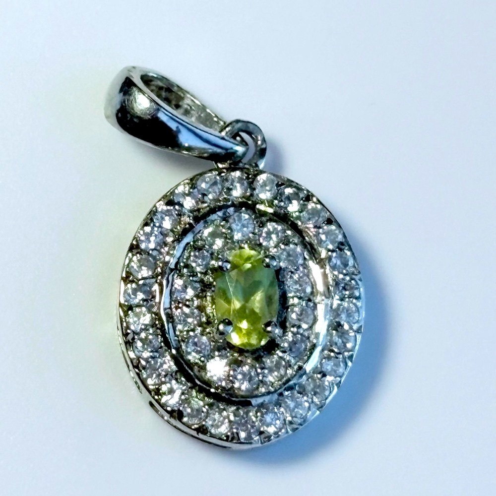 SOLD ‼️ Natural Canary Yellow Heliodor Pendant 10.2ct w/ White Zircon 925